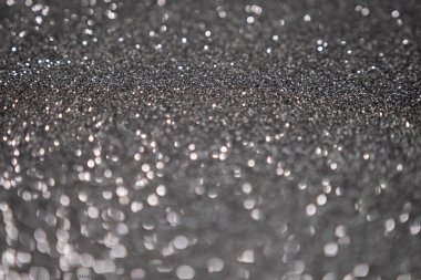 Gümüş bokeh arka plan konsepti, Flatlay, parlak ışıklar gümüş soyut Noel arkaplanı