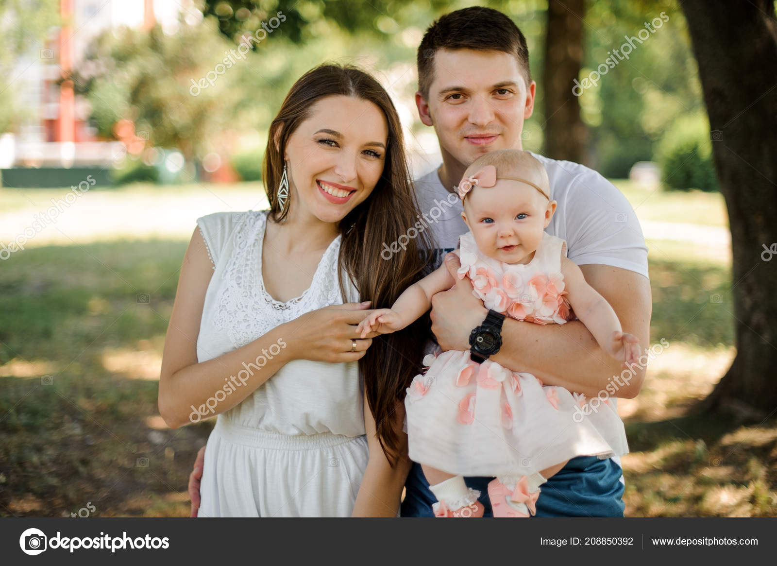 cute baby girl with father