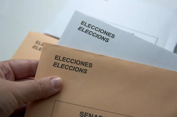 Someone holds their votes for the elections to General Courts in Spain