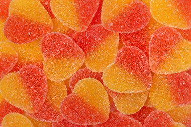 Arka plan olarak kalp şeklinde marmelat