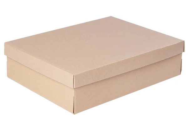 Caja de cartón cerrada aislada en blanco — Foto de Stock