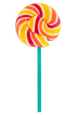 Beyaz arkaplanda lolipop izole edildi