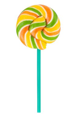 Beyaz arkaplanda lolipop izole edildi