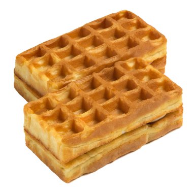 Beyaz arkaplanda izole edilmiş waffle
