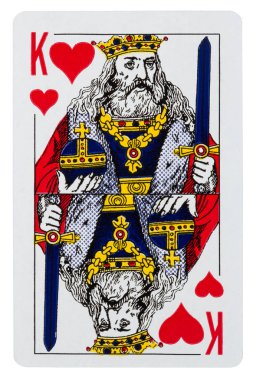 Playing card King of hearts isolated on white clipart