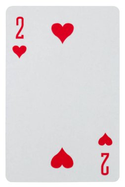 Oyun kartı iki beyaz izole kupa