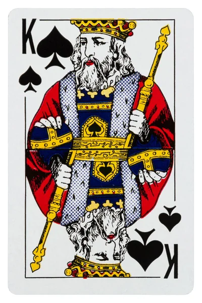 Spelkort kungen spader isolerad på vit — Stockfoto
