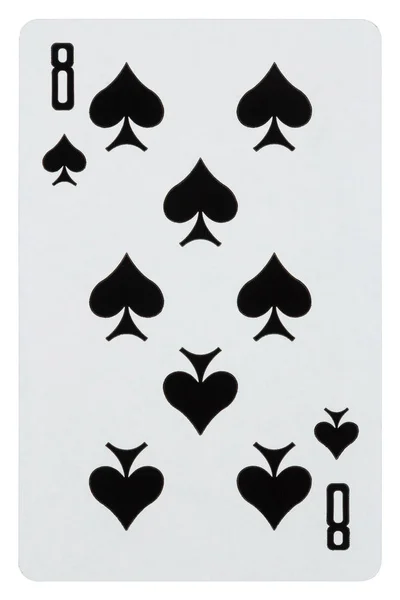 Hrací karta osm Piková izolované na bílém — Stock fotografie