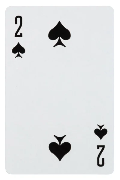 Playing card two of spades isolated on white — Stock Photo, Image