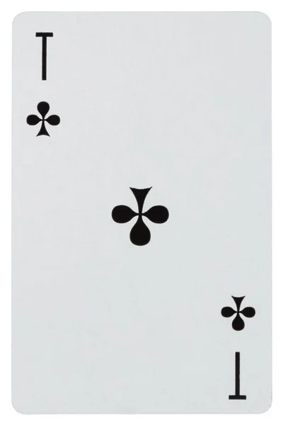 Kart do gry Ace z krzyż na białym tle na biały — Zdjęcie stockowe