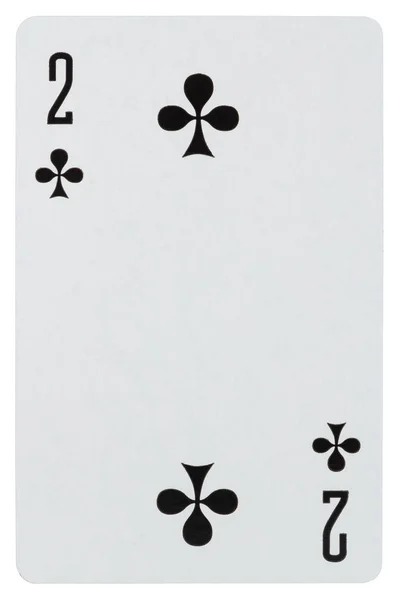 Hrací karty dvě křížové izolované na bílém — Stock fotografie