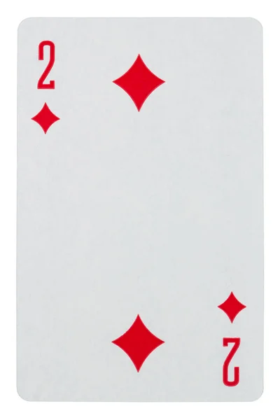 Hrací karta dvě kárová izolované na bílém — Stock fotografie