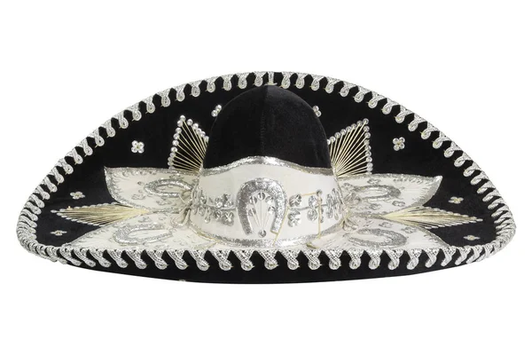 Mexican Hat Black Geïsoleerd Witte Achtergrond — Stockfoto