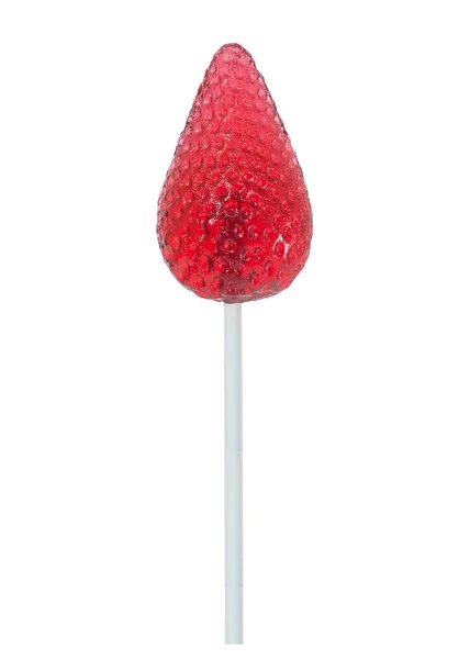 Çilekli lolipop beyaz izole