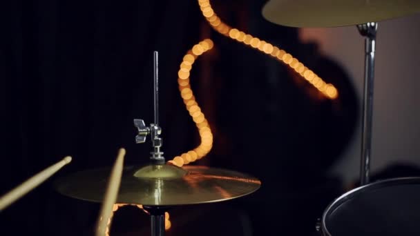 Hihat Drum Set Detail Studio — 图库视频影像