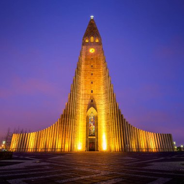 Reykjavik, İzlanda 'daki Hallgrimskirkja Kilisesi.