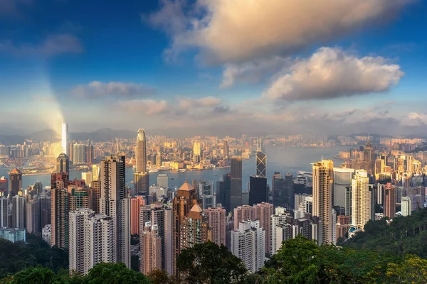 Victoria Tepesinden Hong Kong Şehri — Stok fotoğraf