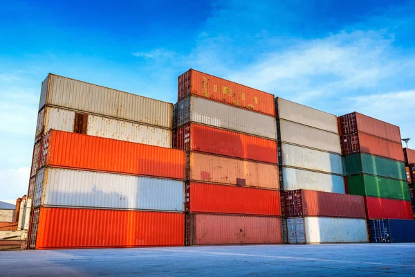 Caja Contenedores Industriales Para Negocios Exportación Importación Logística —  Fotos de Stock