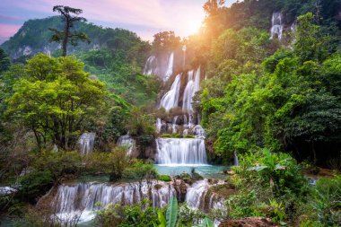 Thi Lo Su (Tee Lor Su) in Tak province. Thi Lo Su waterfall the largest waterfall in Thailand. clipart