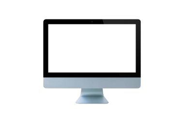 Bilgisayar monitörü beyaz arkaplanda izole edildi, Modern monitör.