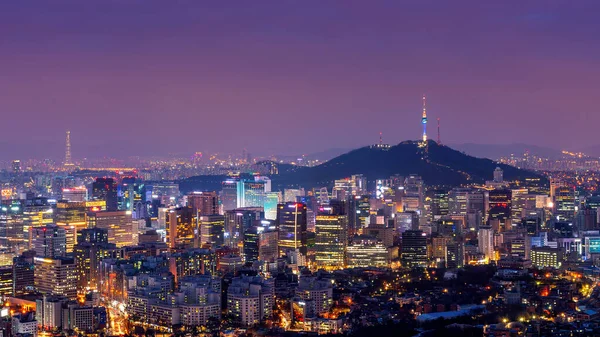 Paisaje Urbano Por Noche Seúl Corea Del Sur — Foto de Stock