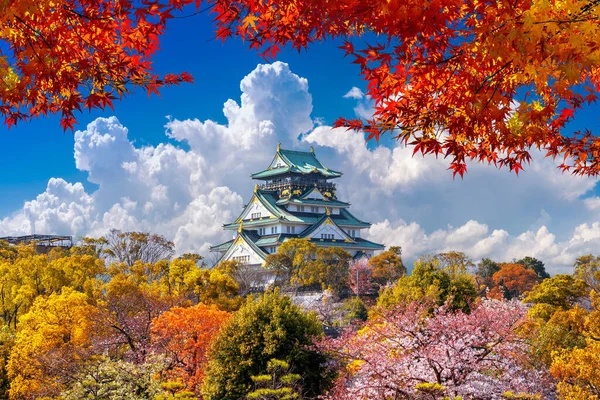 日本大阪的秋天和城堡 — 图库照片
