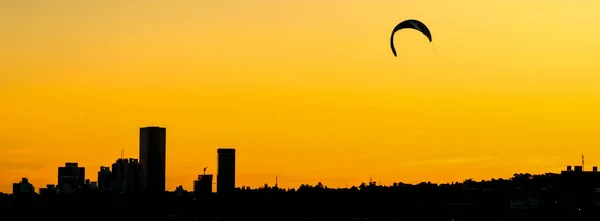 Silhouettes Sunset Montevideo — Stock Photo, Image