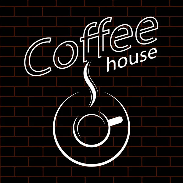 Coffee House Writing Wall Vector Picture Background — Stock Vector
