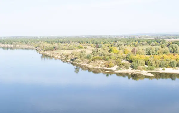 Oka Río Con Vegetación Las Orillas Paisaje Otoñal — Foto de Stock