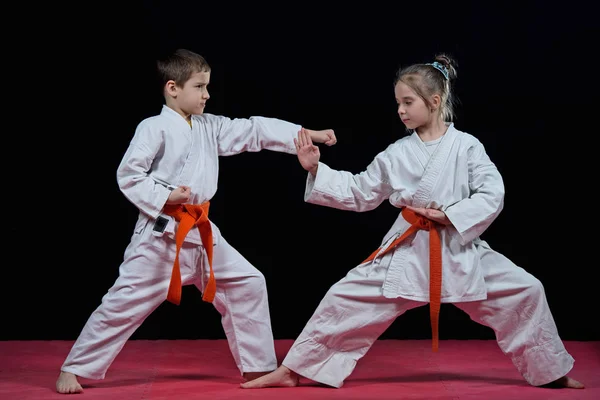 Los Niños Están Entrenando Karate — Foto de Stock