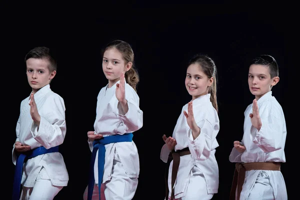 Grupa Dzieci Sztuk Walki Karate — Zdjęcie stockowe