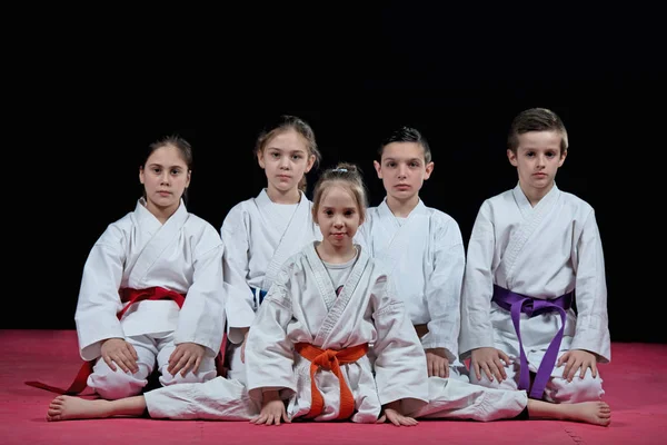 Grupo Niños Karate Artes Marciales — Foto de Stock