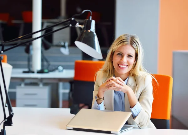 Successful Business Woman Man Working Office — Stock Photo, Image