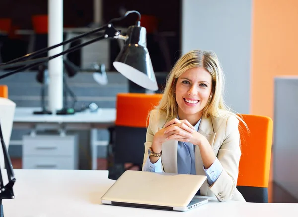 Successful Business Woman Man Working Office — Stock Photo, Image