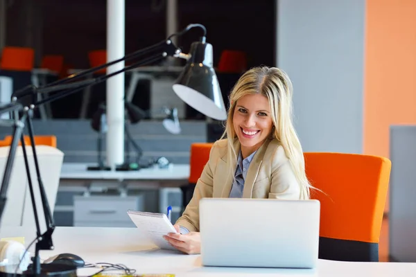 Successful Business Woman Man Working Office — Stock Photo, Image