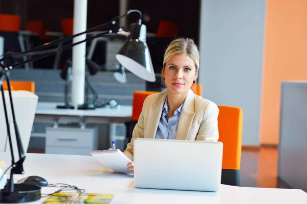 Successful Business Woman Man Working Office — Stock Photo, Image