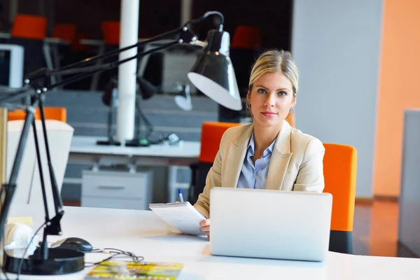 Framgångsrik Affärskvinna Och Man Arbetar Kontoret — Stockfoto