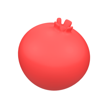 Taze ve olgun nar izole edilmiş üç boyutlu resim çizimi