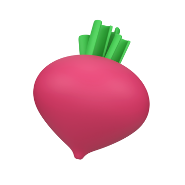 Taze pancar kökü sebzesi izole edilmiş 3 boyutlu canlandırma simgesi