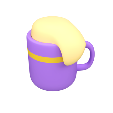 Bardağa dökülen soda 3 boyutlu bir ikon çizimi.