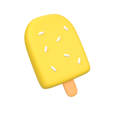 Sarı lolipop izole edilmiş 3D render resimleme