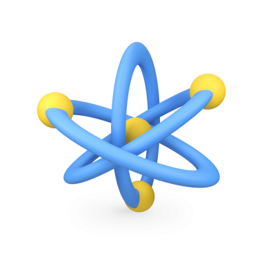 Atom Molekülleri izole edilmiş 3d canlandırma simgesi çizimi