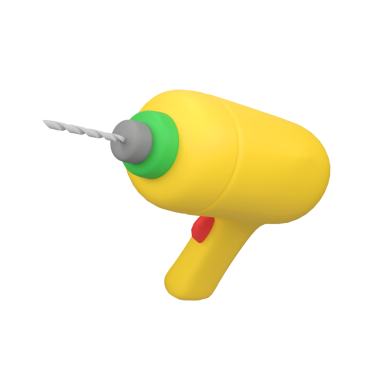 Matkap ve Vidalı Tüfek 3 boyutlu resim çizimi