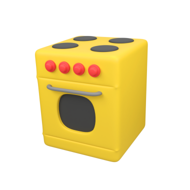 Elektrikli fırın 3d görüntüleme simgesini izole etti