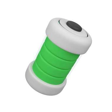 Yeşil Ekolojik Batarya izole edilmiş 3d canlandırma simgesi çizimi