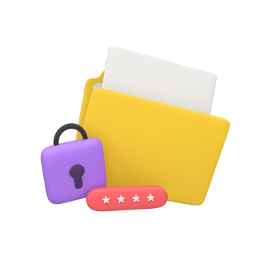 Şifre korumalı dizini izole edilmiş 3d oluşturma simgesi resimlemesi ile kilitle