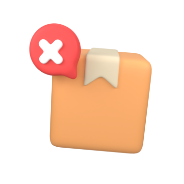 Çapraz işaretli dağıtım kutusu 3 boyutlu izole edilmiş resim resimleme ürününü iptal et