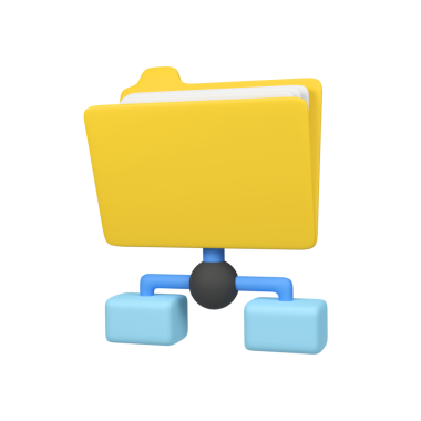 Dizin ve dosya paylaşımı izole edilmiş 3d render simgesi illüstrasyonu