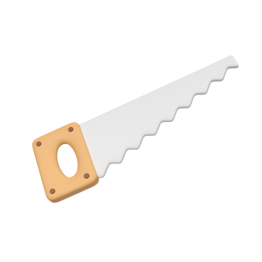 El testeresi izole edilmiş 3D resim çizimi