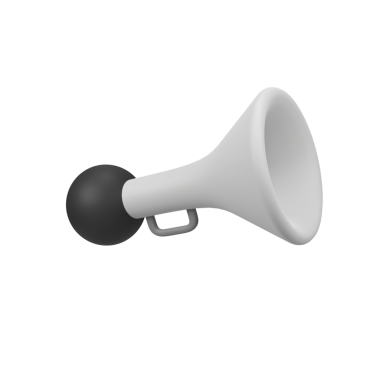 Boynuz izole edilmiş 3d canlandırma simgesi çizimi